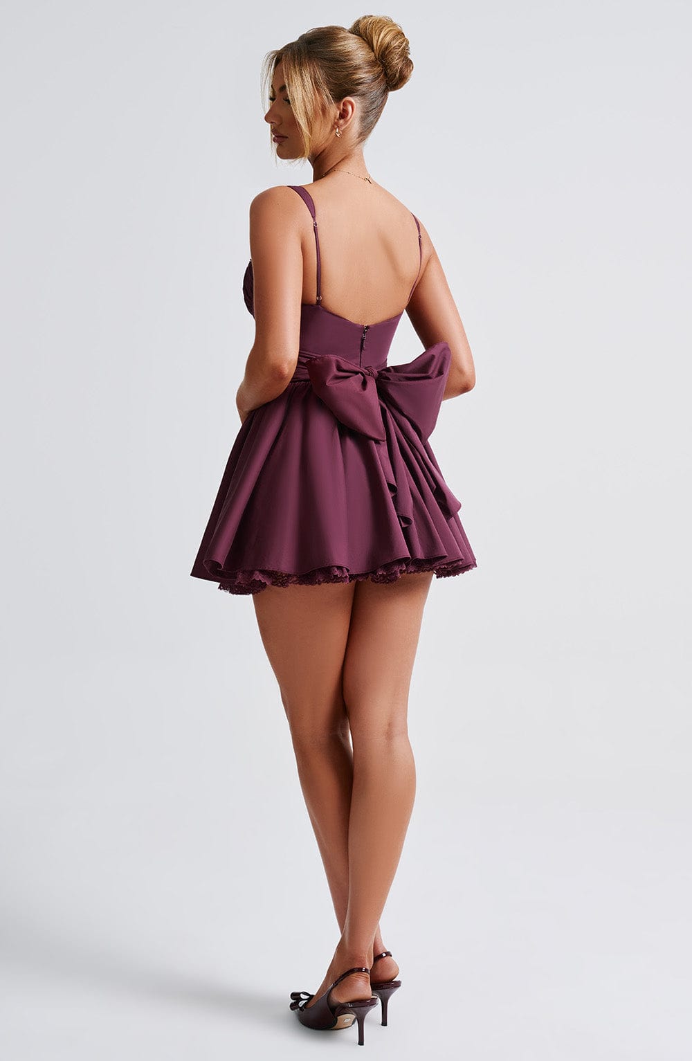 Josie Mini Elbise - Kiraz
