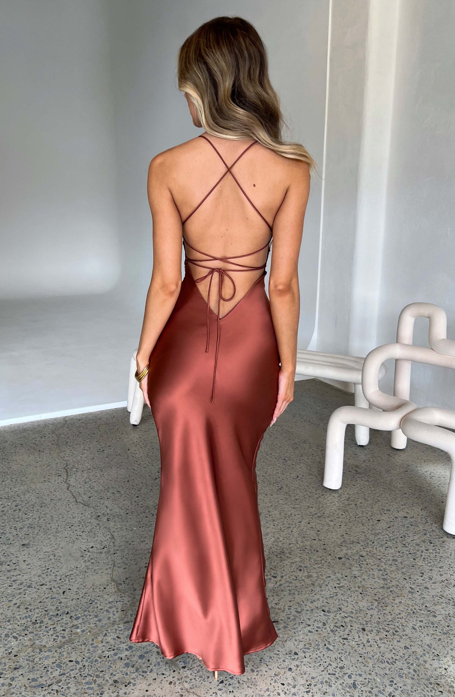 Malika Maxi Elbise - Kızıl
