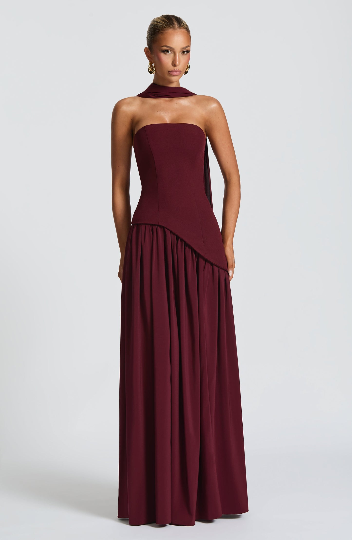 Maliyah Maxi Elbise - Kiraz