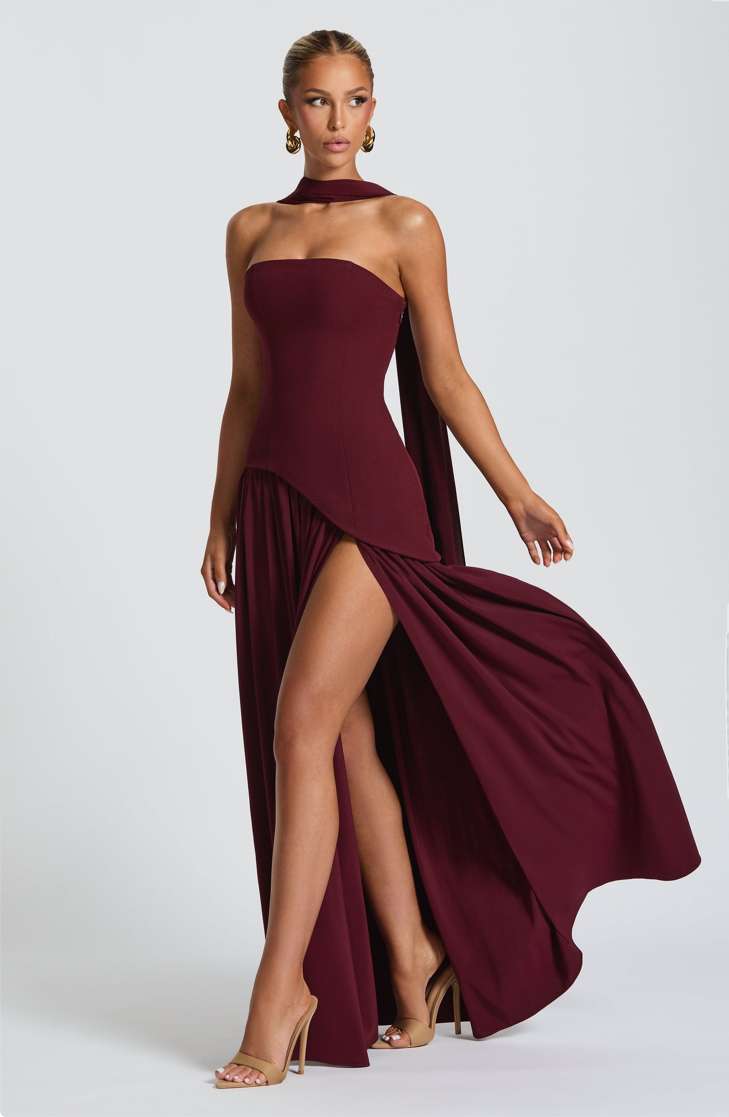 Maliyah Maxi Elbise - Kiraz