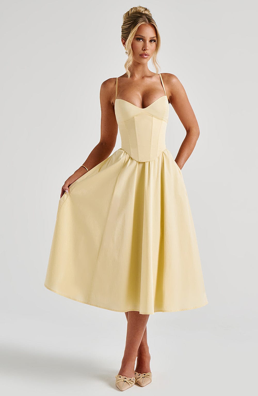 Mariella Midi Elbise - Limon