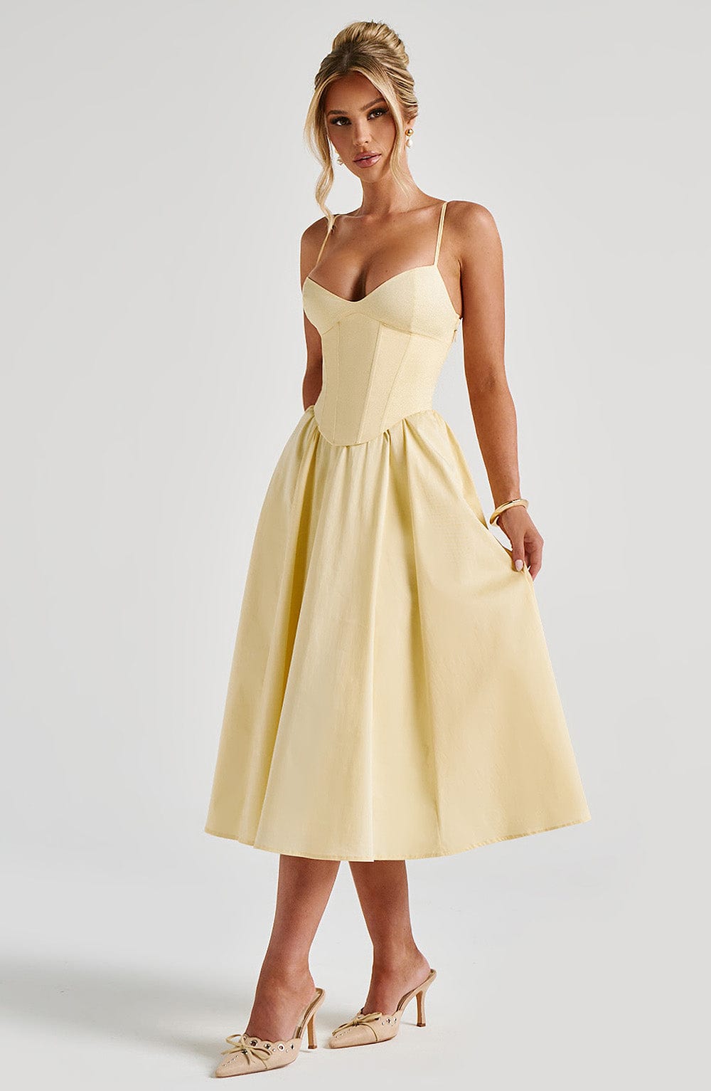 Mariella Midi Elbise - Limon