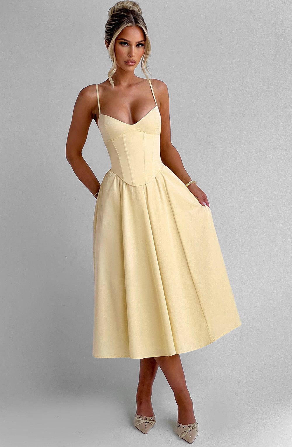 Mariella Midi Elbise - Limon