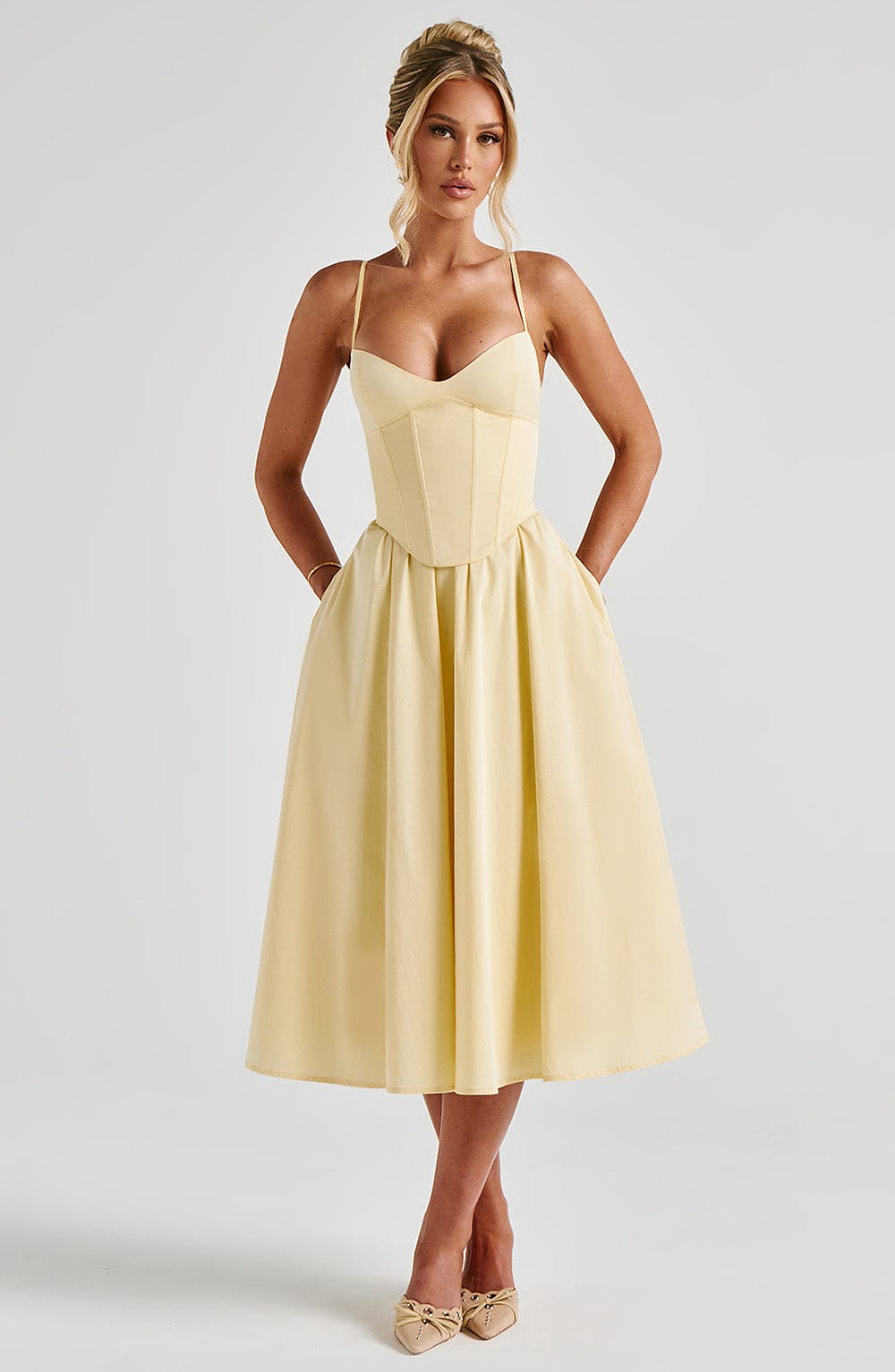 Mariella Midi Elbise - Limon