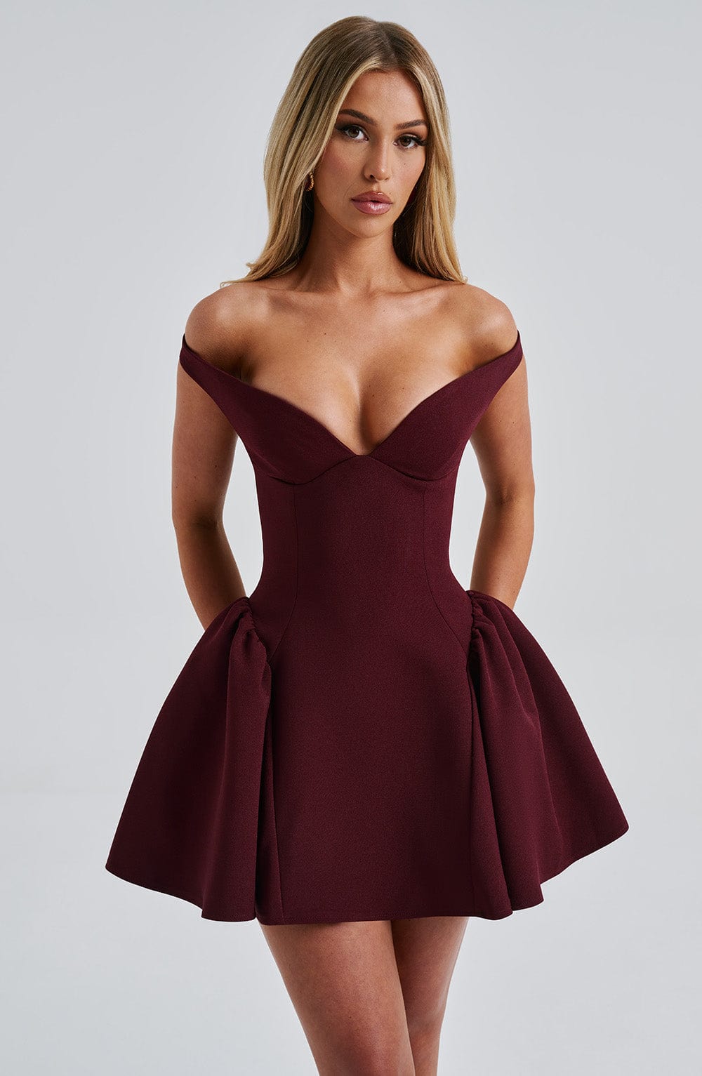Marla Mini Elbise - Kiraz