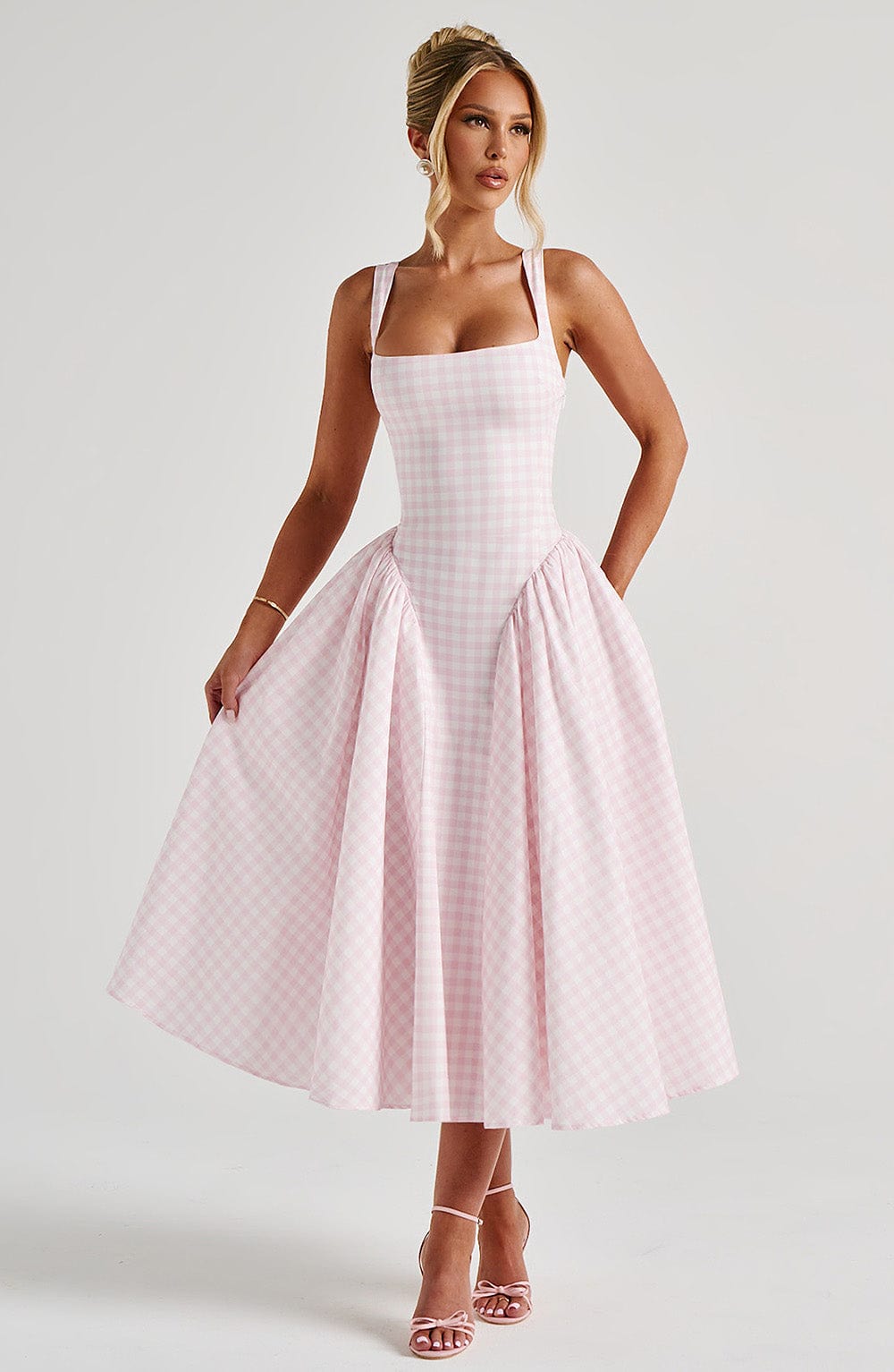 Sherrie Midi Elbise - Pembe