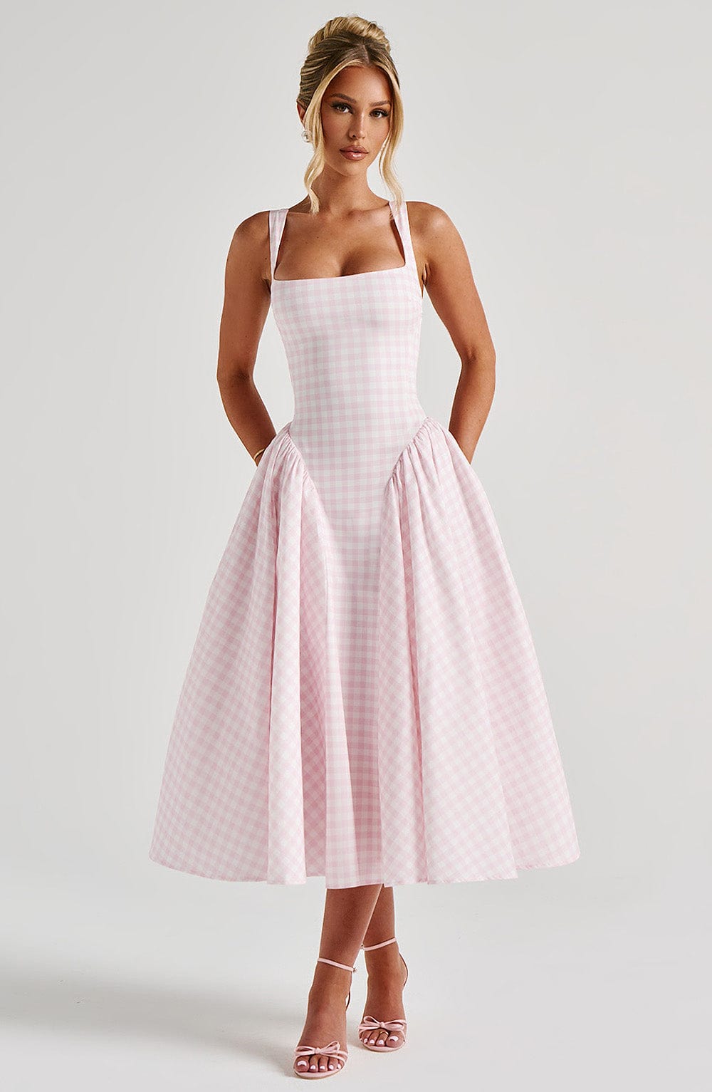 Sherrie Midi Elbise - Pembe