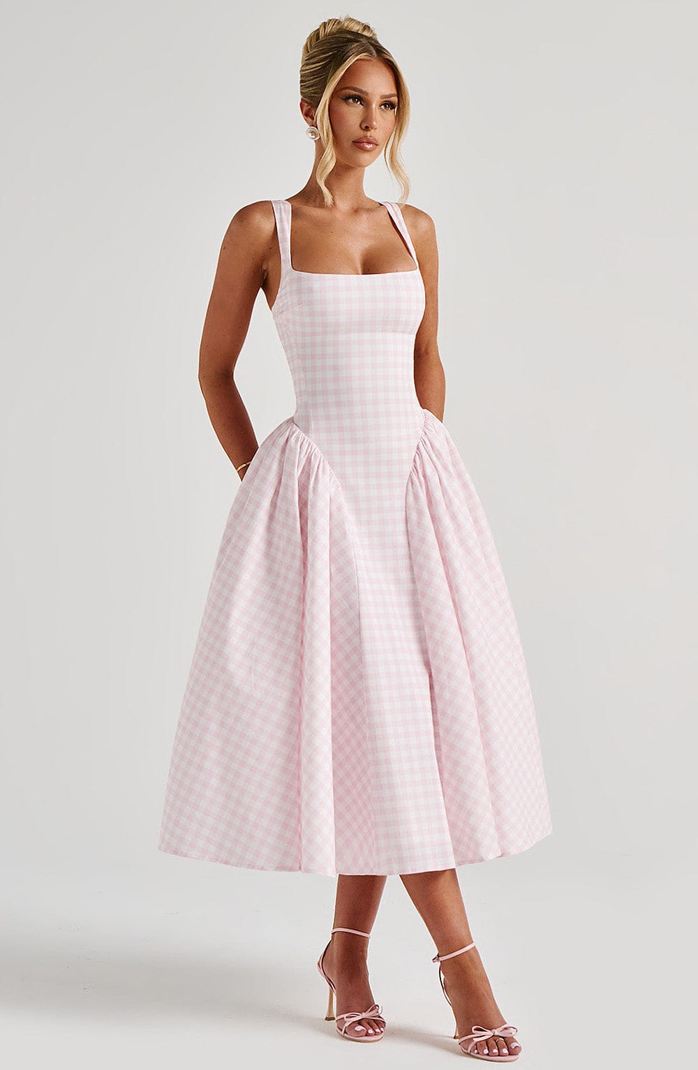 Sherrie Midi Elbise - Pembe