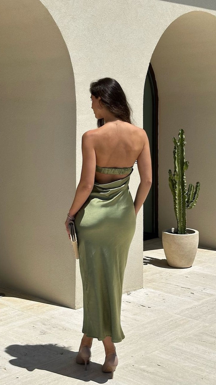 Gisele Maxi Elbise - Zeytin
