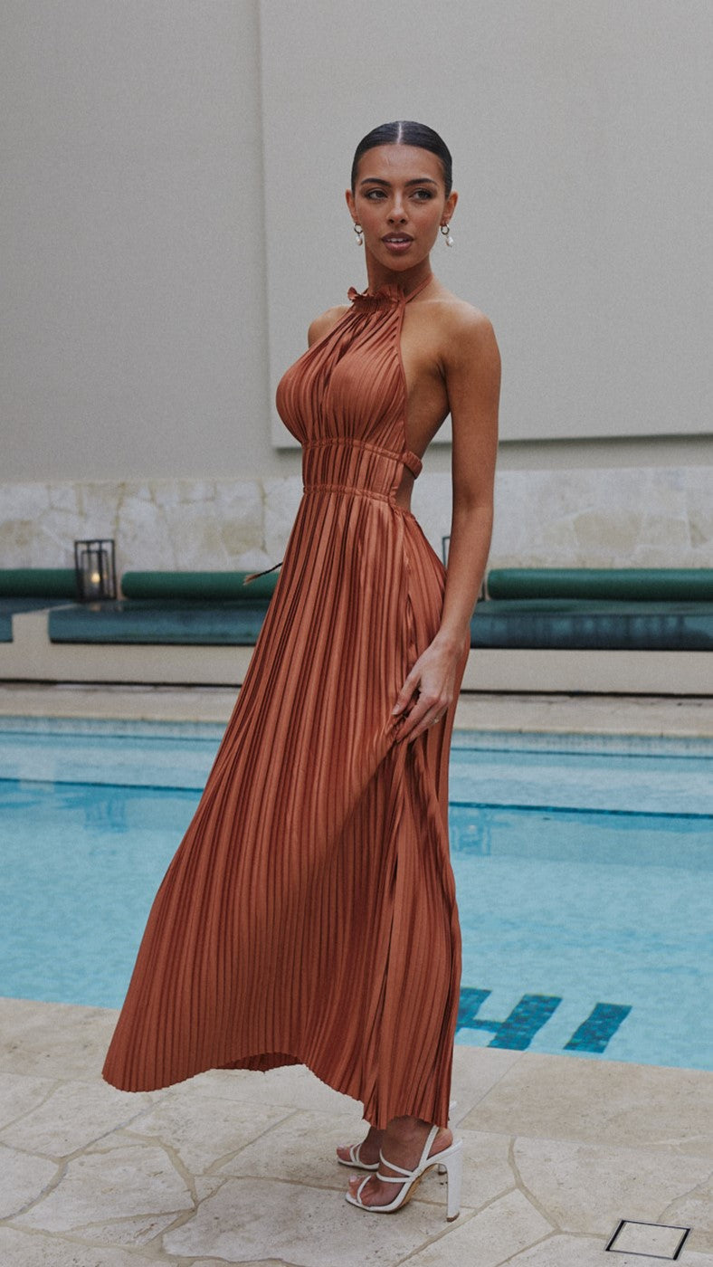Frances Maxi Elbise - Çikolata