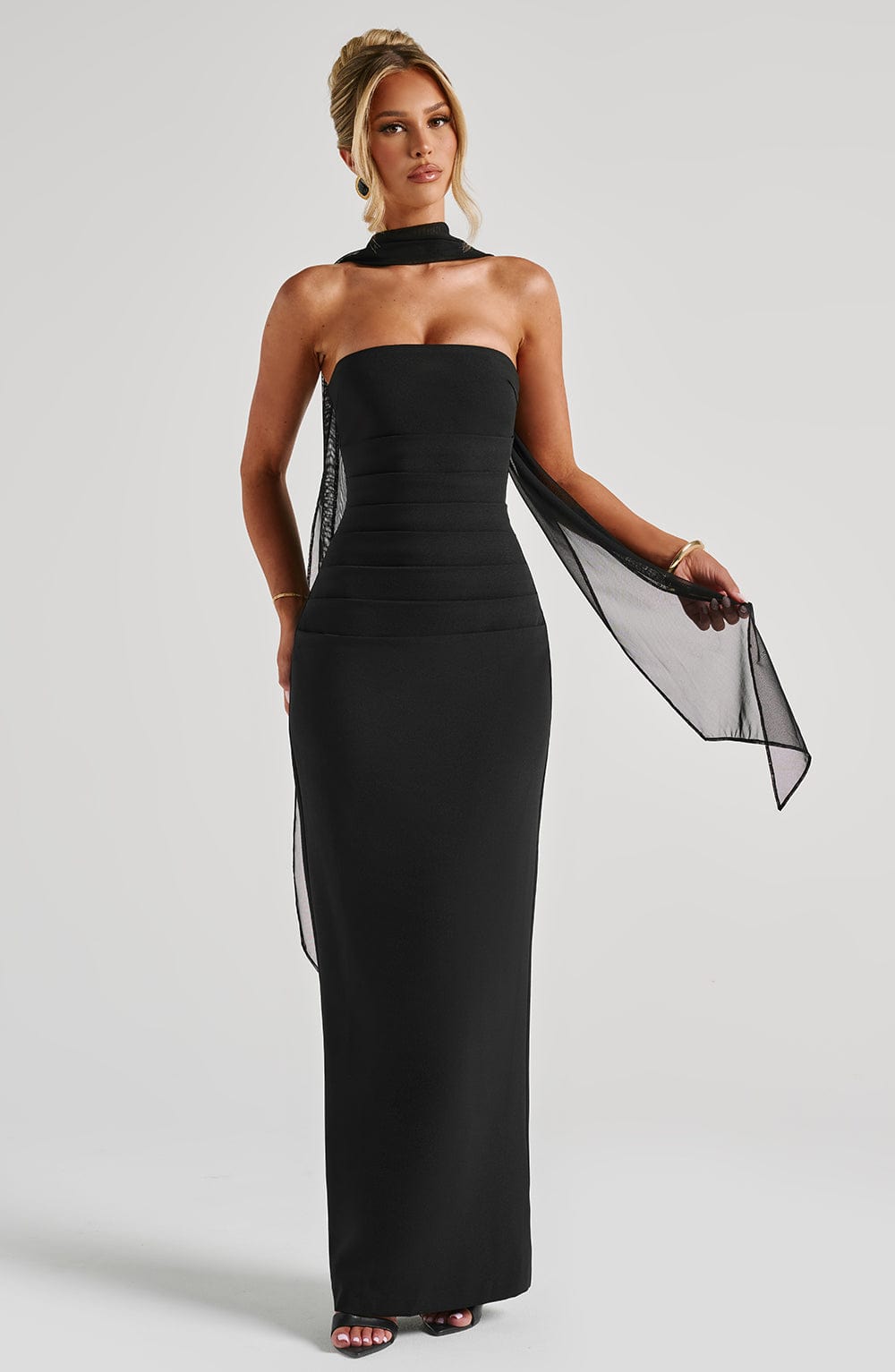 Yulia Maxi Elbise - Siyah