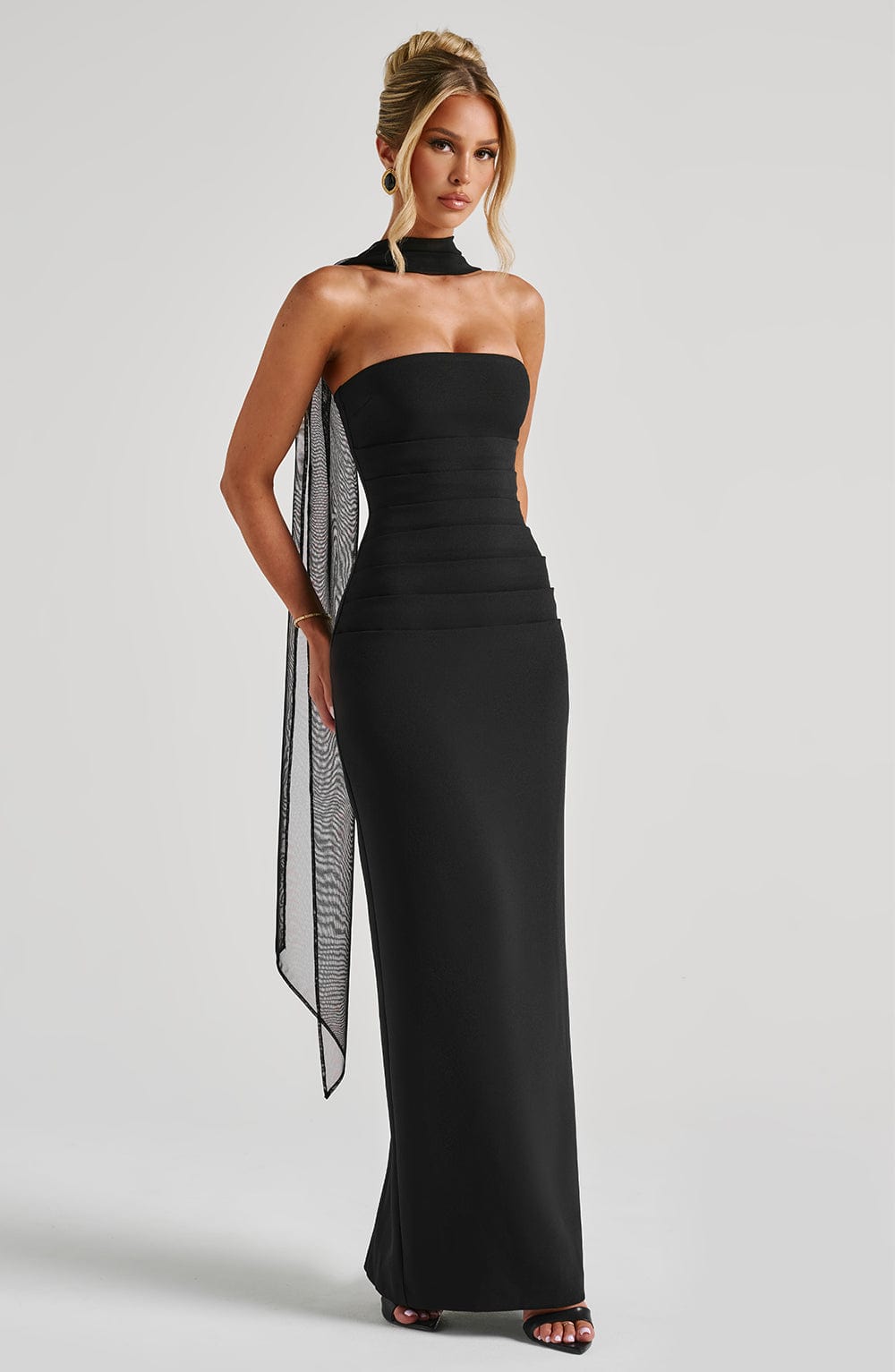 Yulia Maxi Elbise - Siyah