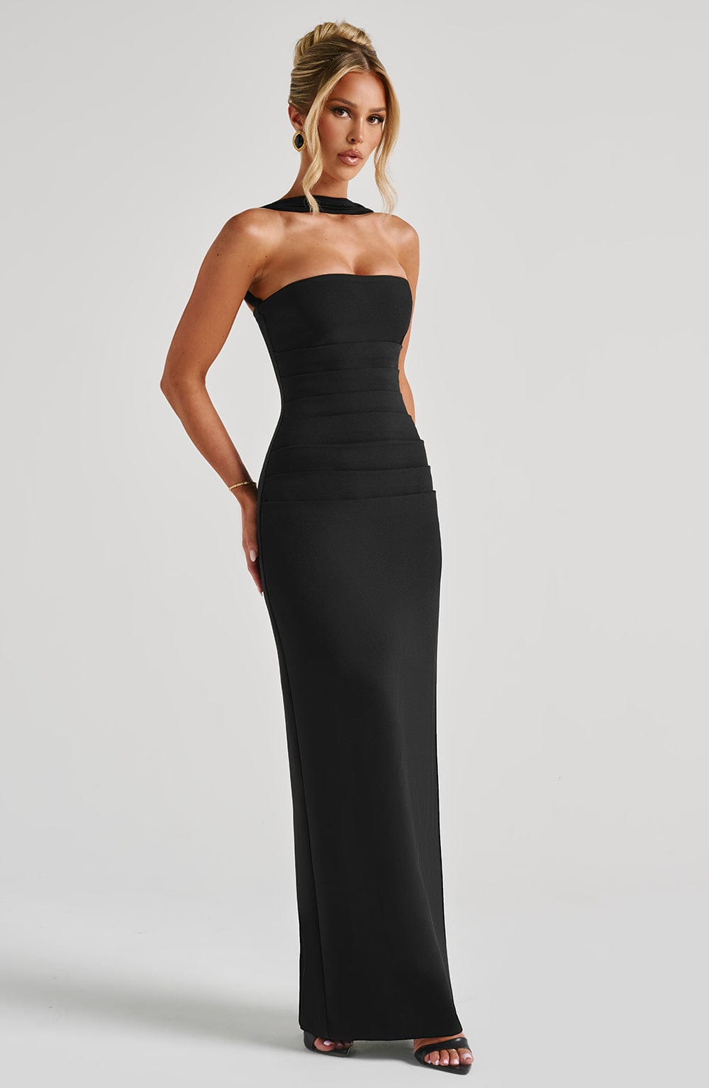 Yulia Maxi Elbise - Siyah