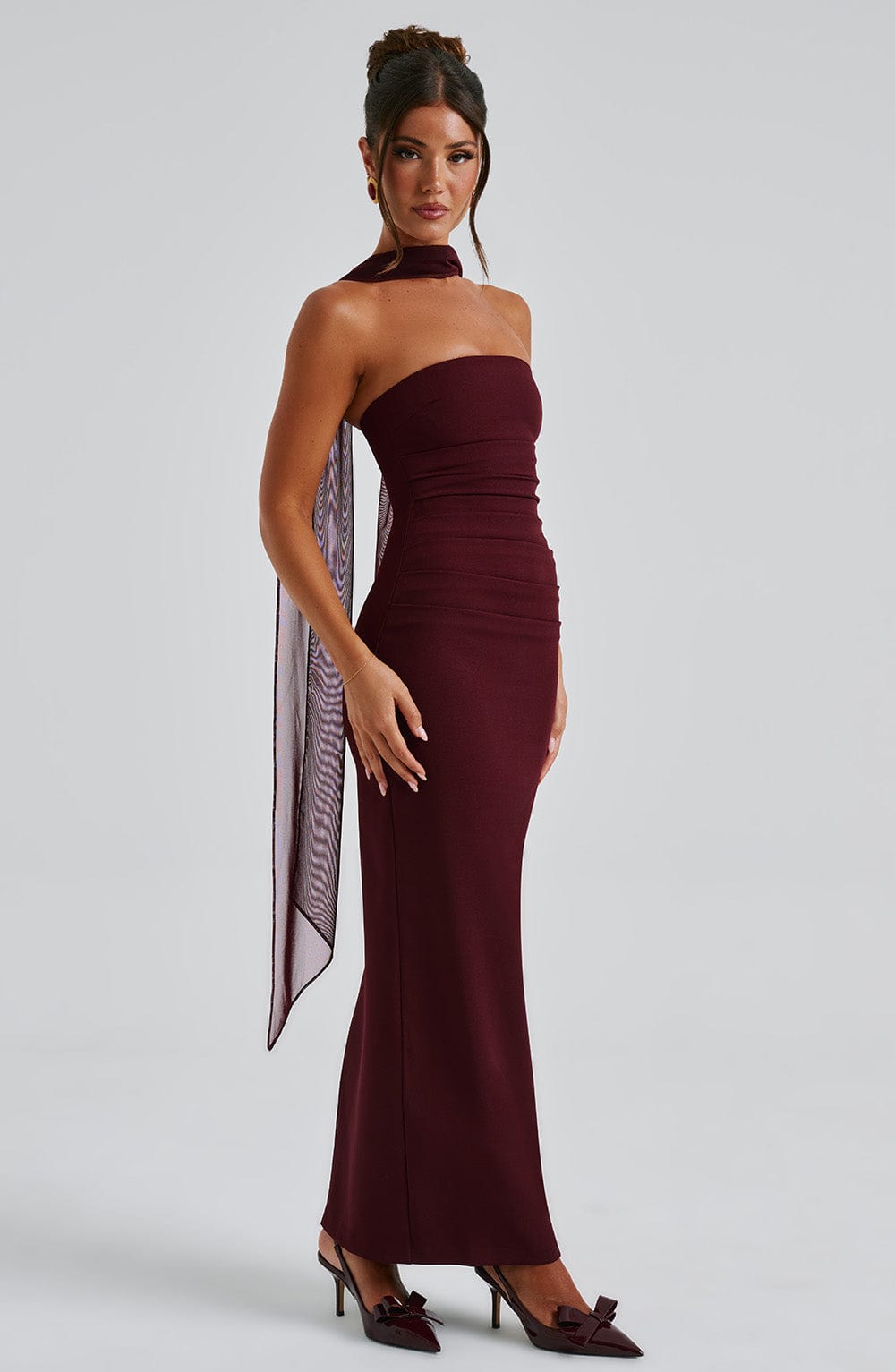 Yulia Maxi Elbise - Kiraz