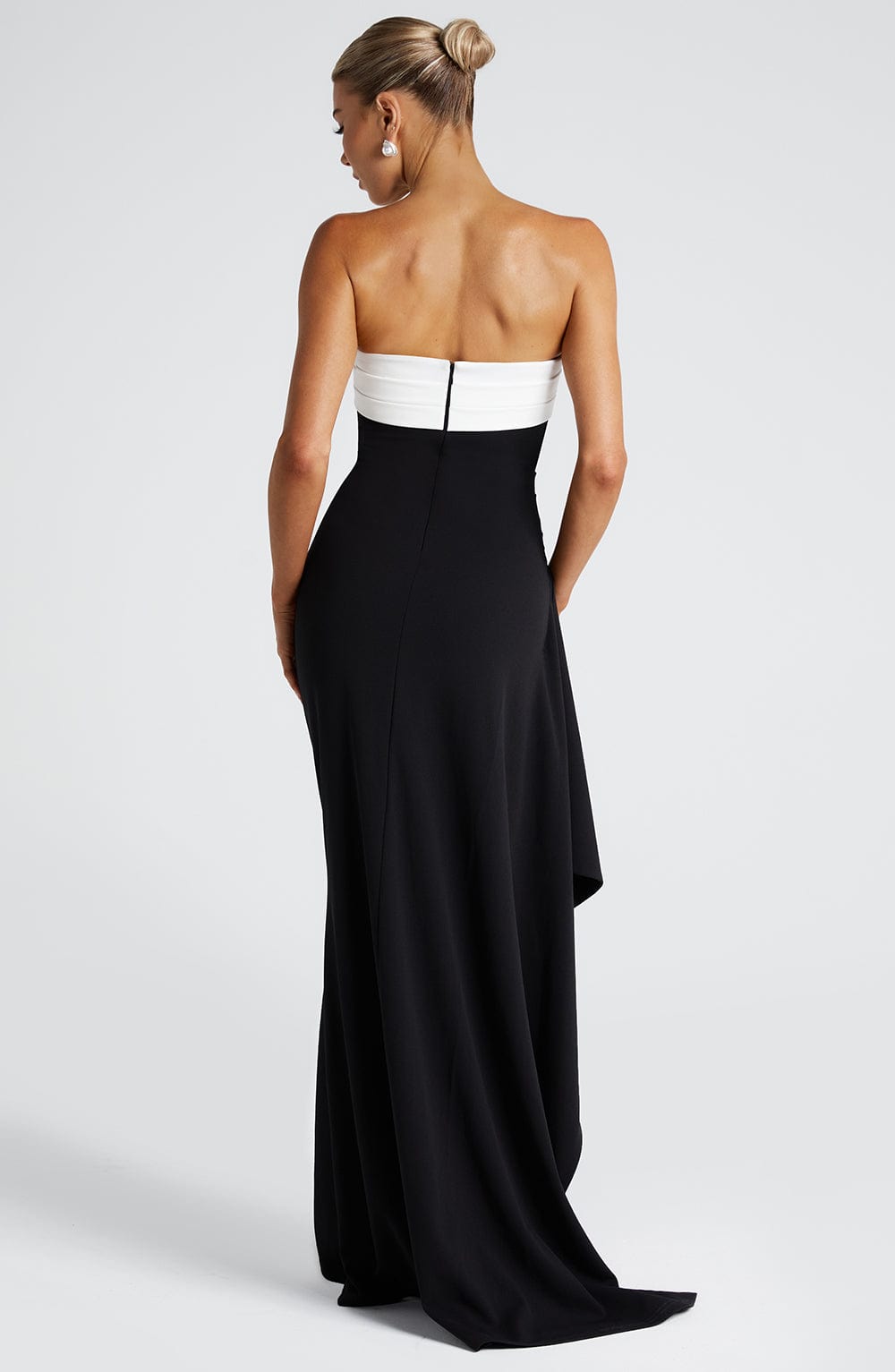 Zafira Maxi Elbise - Siyah/Beyaz