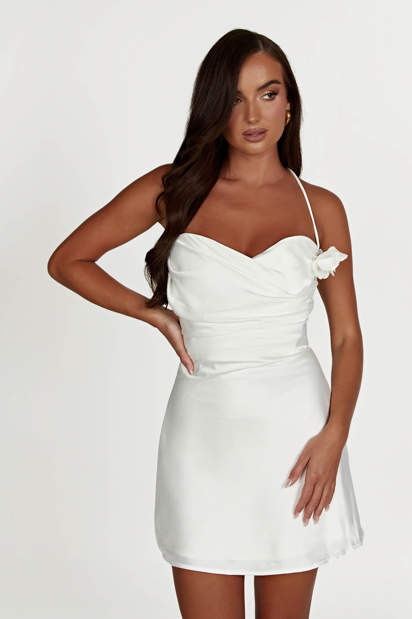 Otillie Rose Halter Mini Elbise - Beyaz