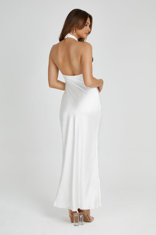 Laura Halter Saten Elbise - Beyaz