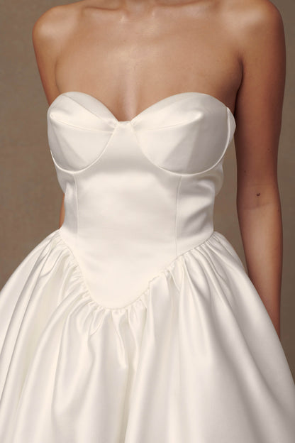 Hollie Korse Mini Elbise - Beyaz
