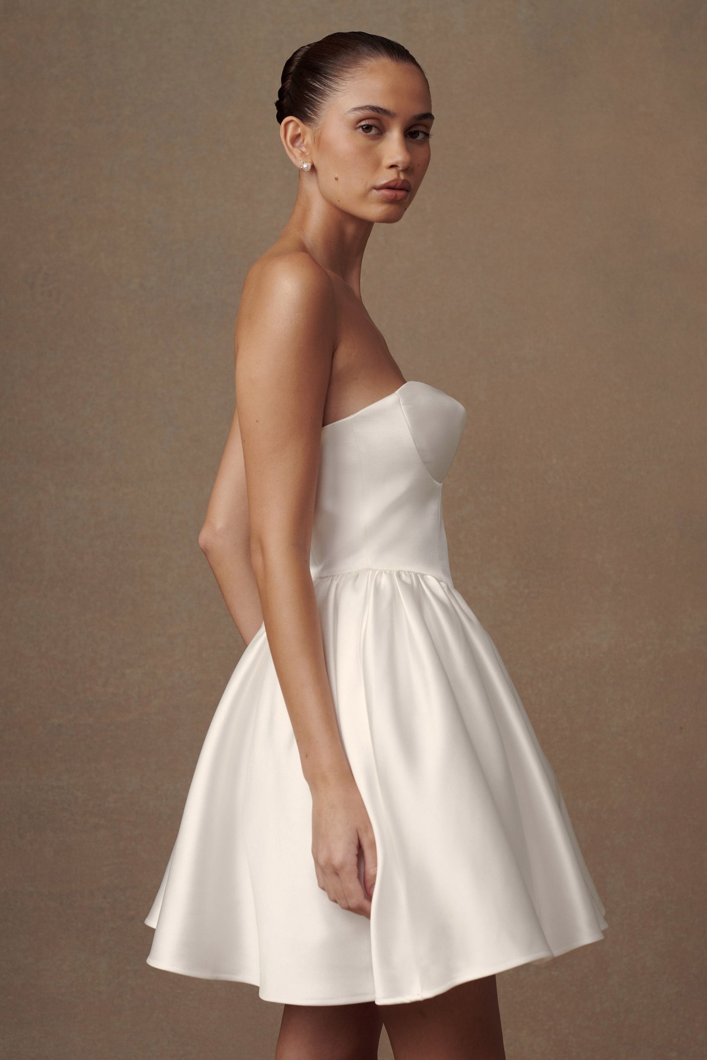 Hollie Korse Mini Elbise - Beyaz