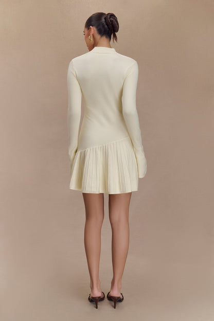 Blair Düğmeli Mini Elbise - Ivory
