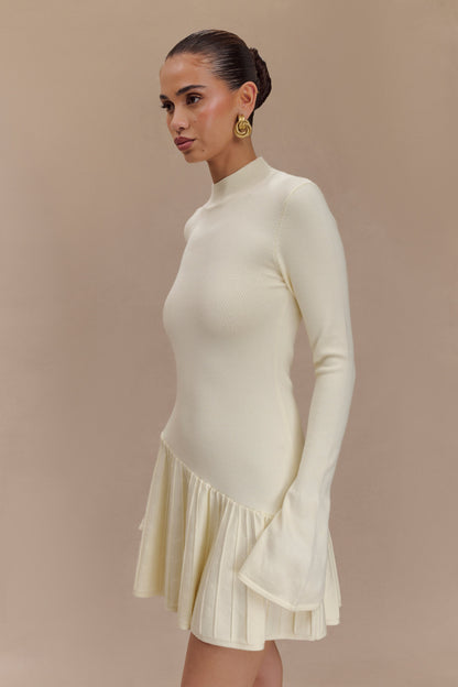 Blair Düğmeli Mini Elbise - Ivory