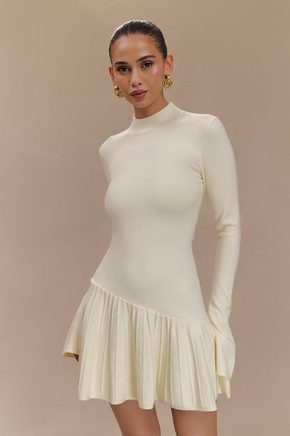 Blair Düğmeli Mini Elbise - Ivory