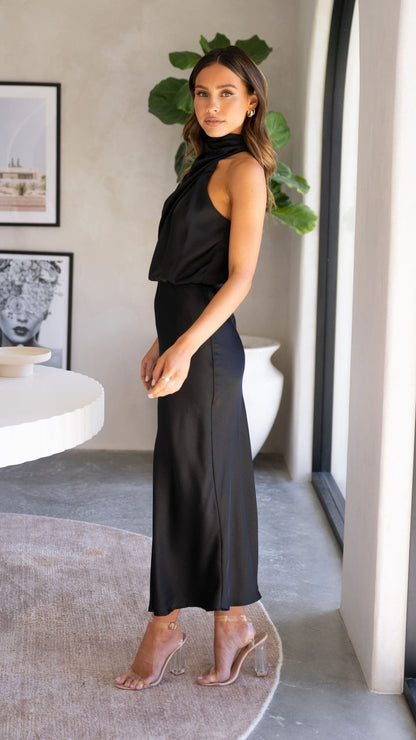 Esther Maxi Elbise - Siyah