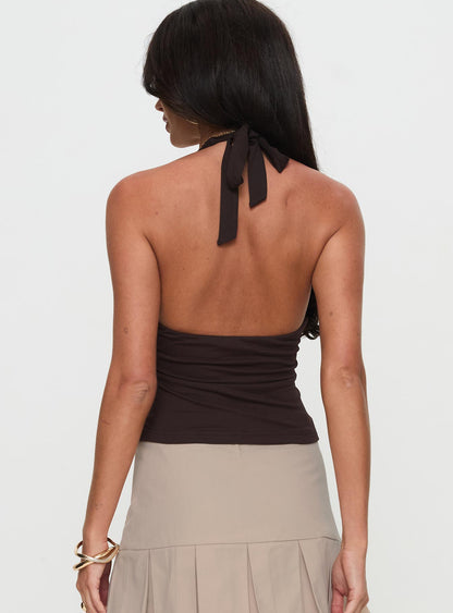 No Hard Feelings Twist Top Kahverengi