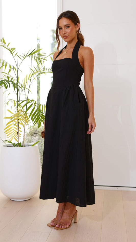 Caden Maxi Elbise - Siyah
