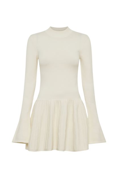 Blair Düğmeli Mini Elbise - Ivory