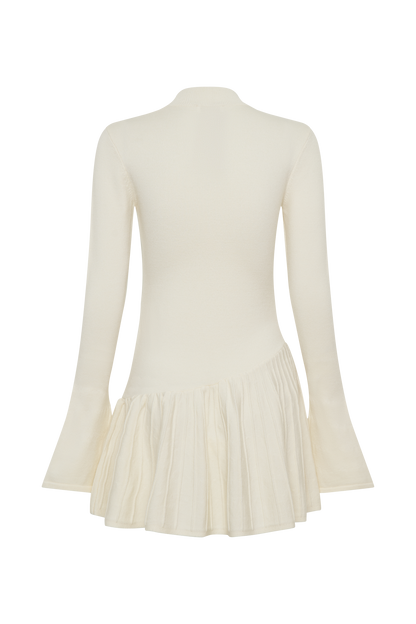 Blair Düğmeli Mini Elbise - Ivory