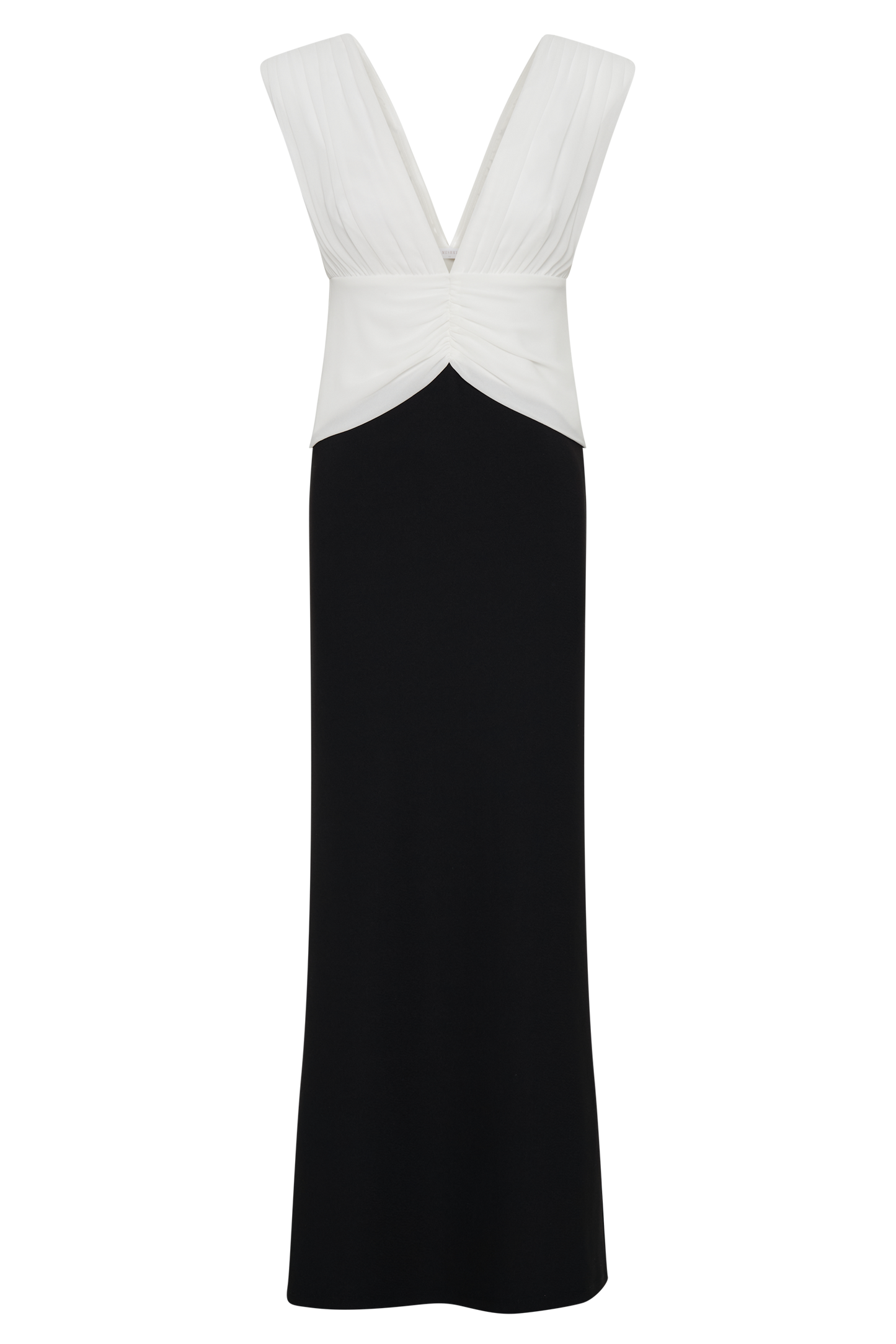 Monique Kontrast Maxi Elbise - Siyah