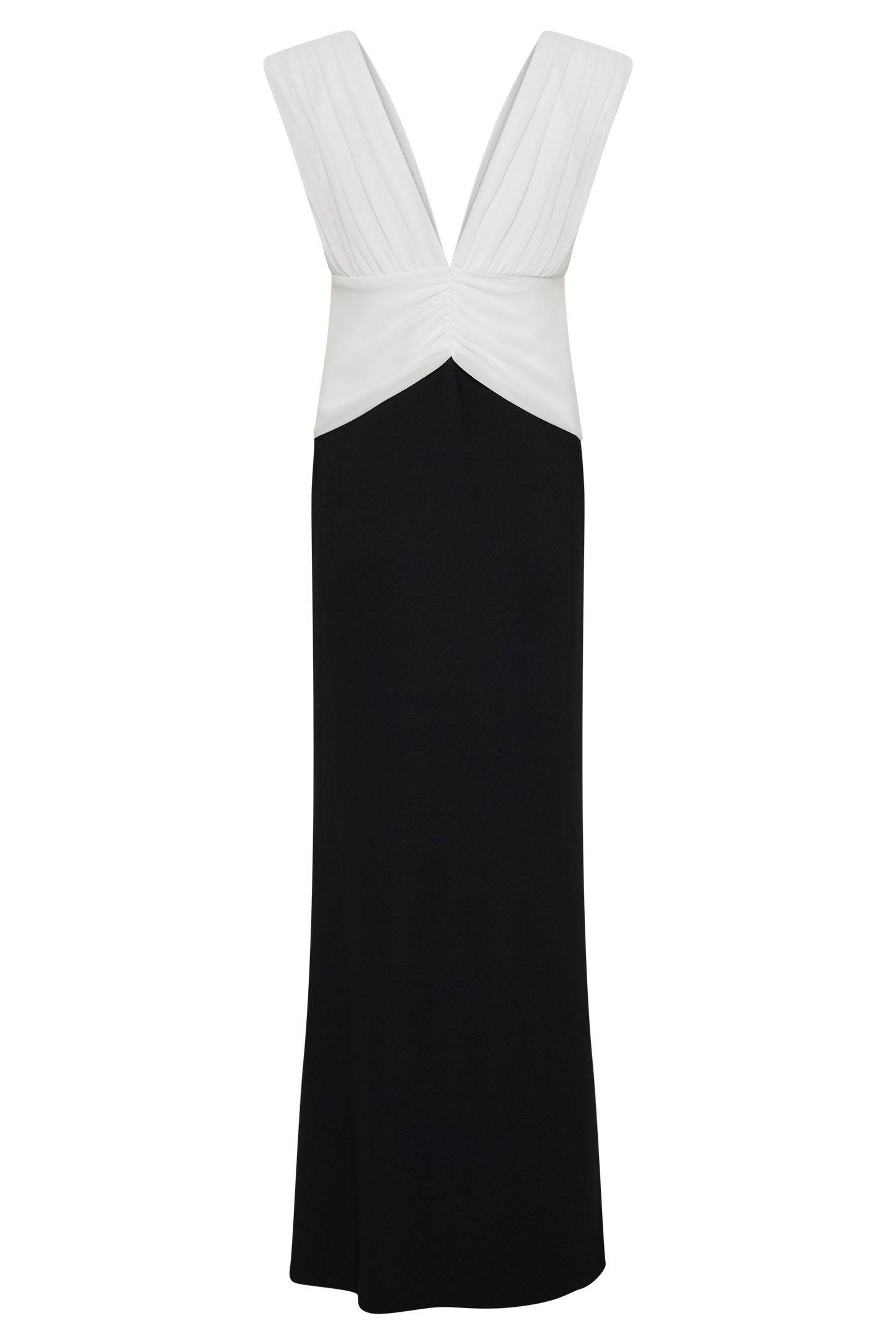 Monique Kontrast Maxi Elbise - Siyah