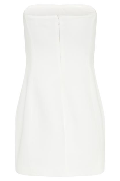 Maci Crepe Mini Elbise - Beyaz