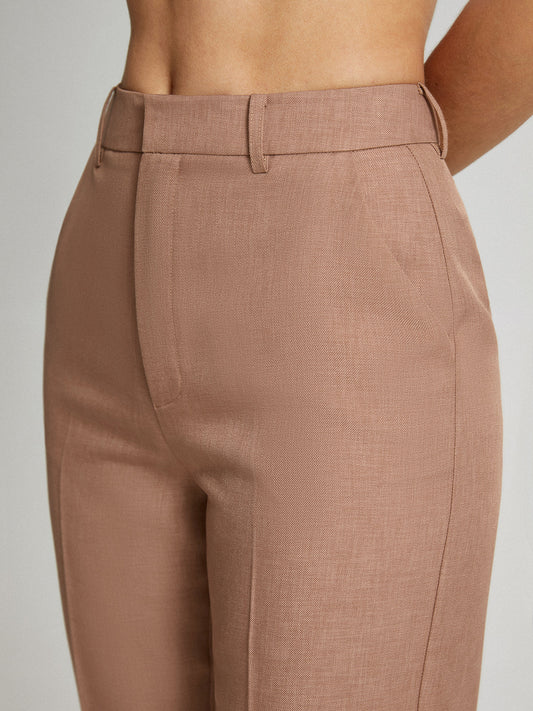 High Waist Short Skinny Straight Leg Pants