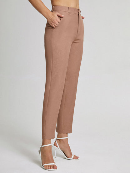 High Waist Short Skinny Straight Leg Pants