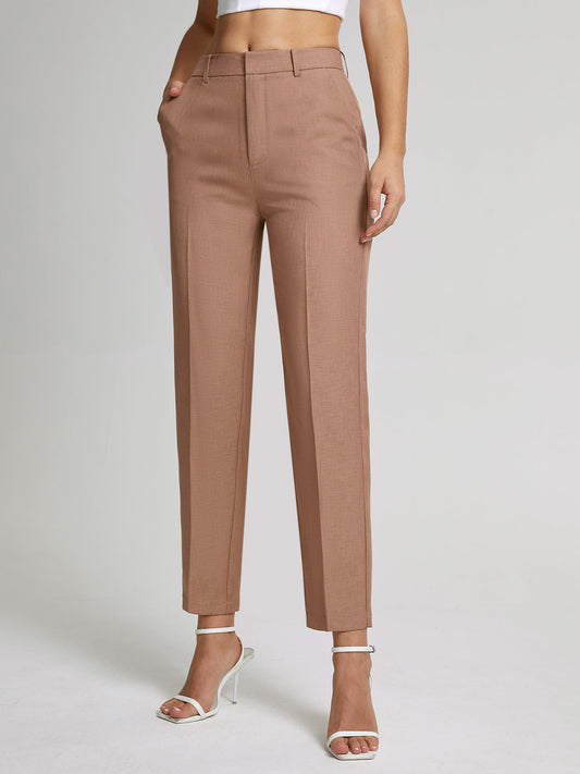 High Waist Short Skinny Straight Leg Pants