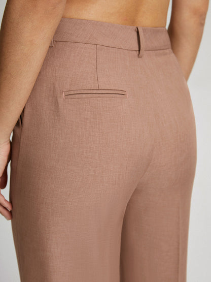 High Waist Short Skinny Straight Leg Pants
