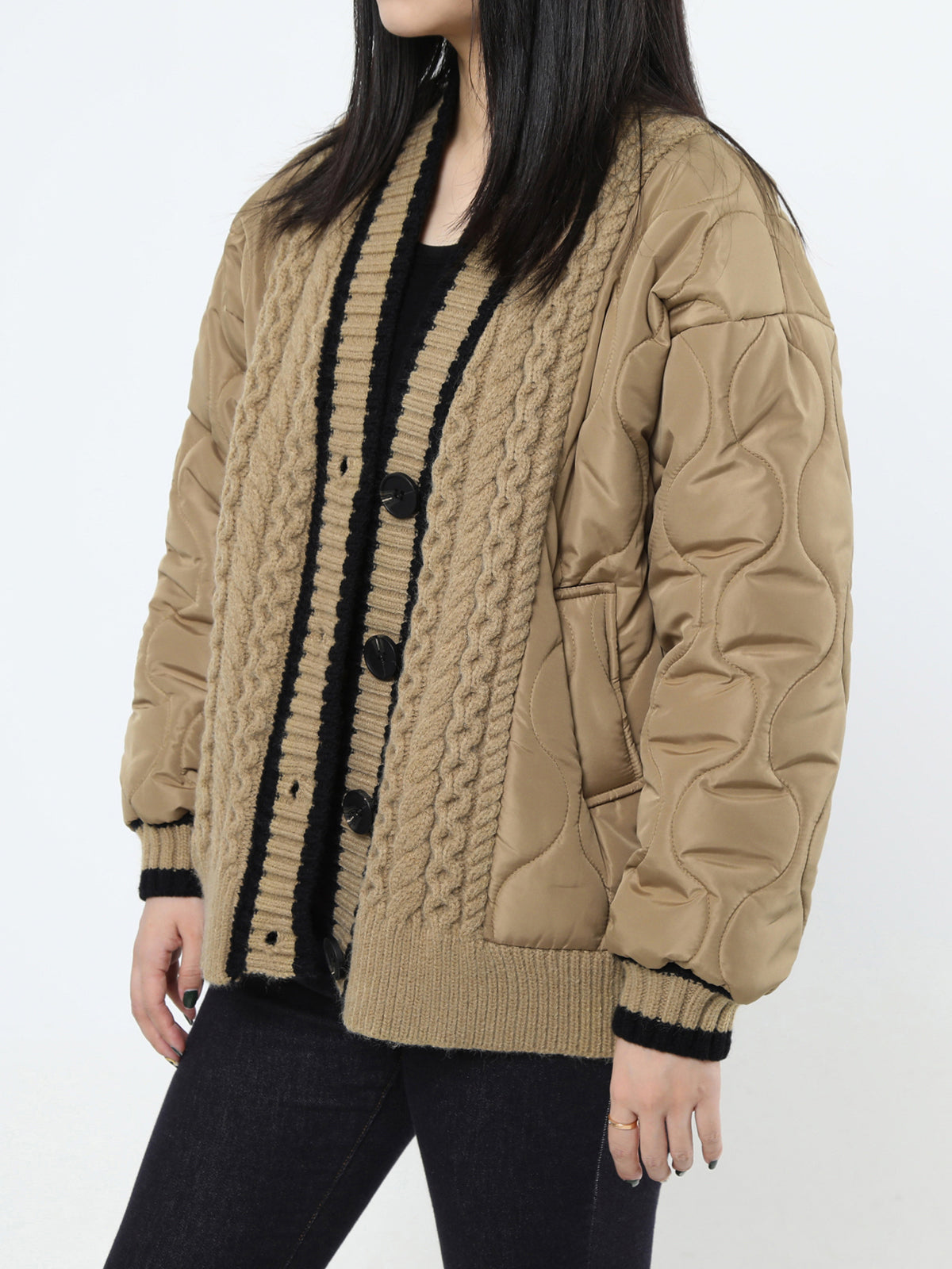 Örgülü Kiloş Oversized Hırka Kaban