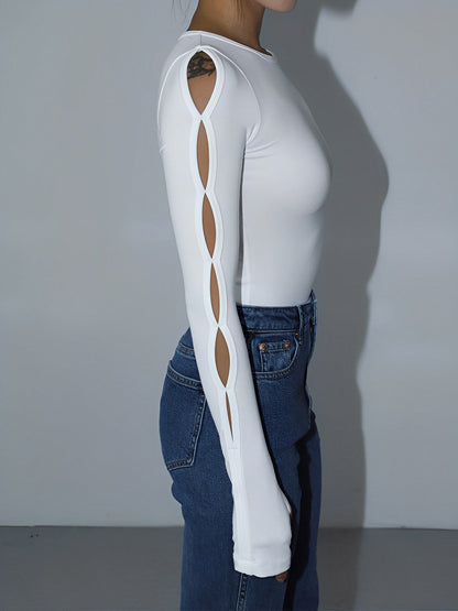 Anahtarlı Kesim Uzun Kol Bodysuit