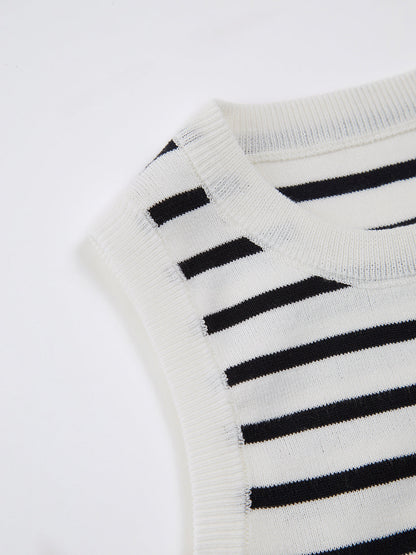 Şık Çizgili Kısa Tank Top
