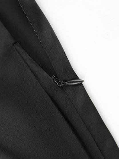 Aşırı Büyüklükte Saten Geniş Paça Elbise Pantolonu