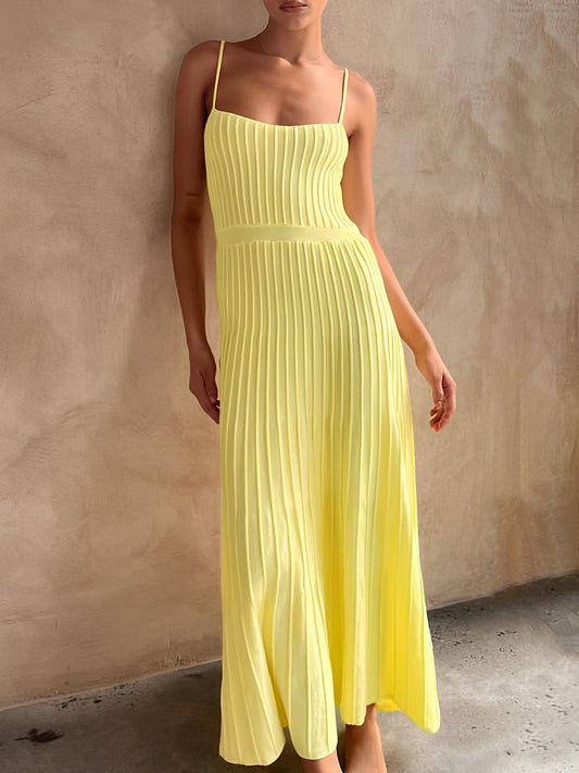 Rib Midi Elbise