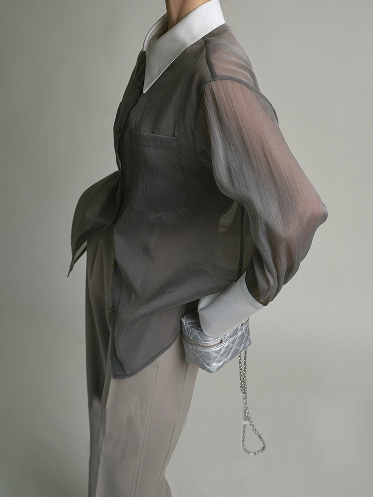 Yarı Şeffaf Rahat Görünüm Tişört ile Cami Üst