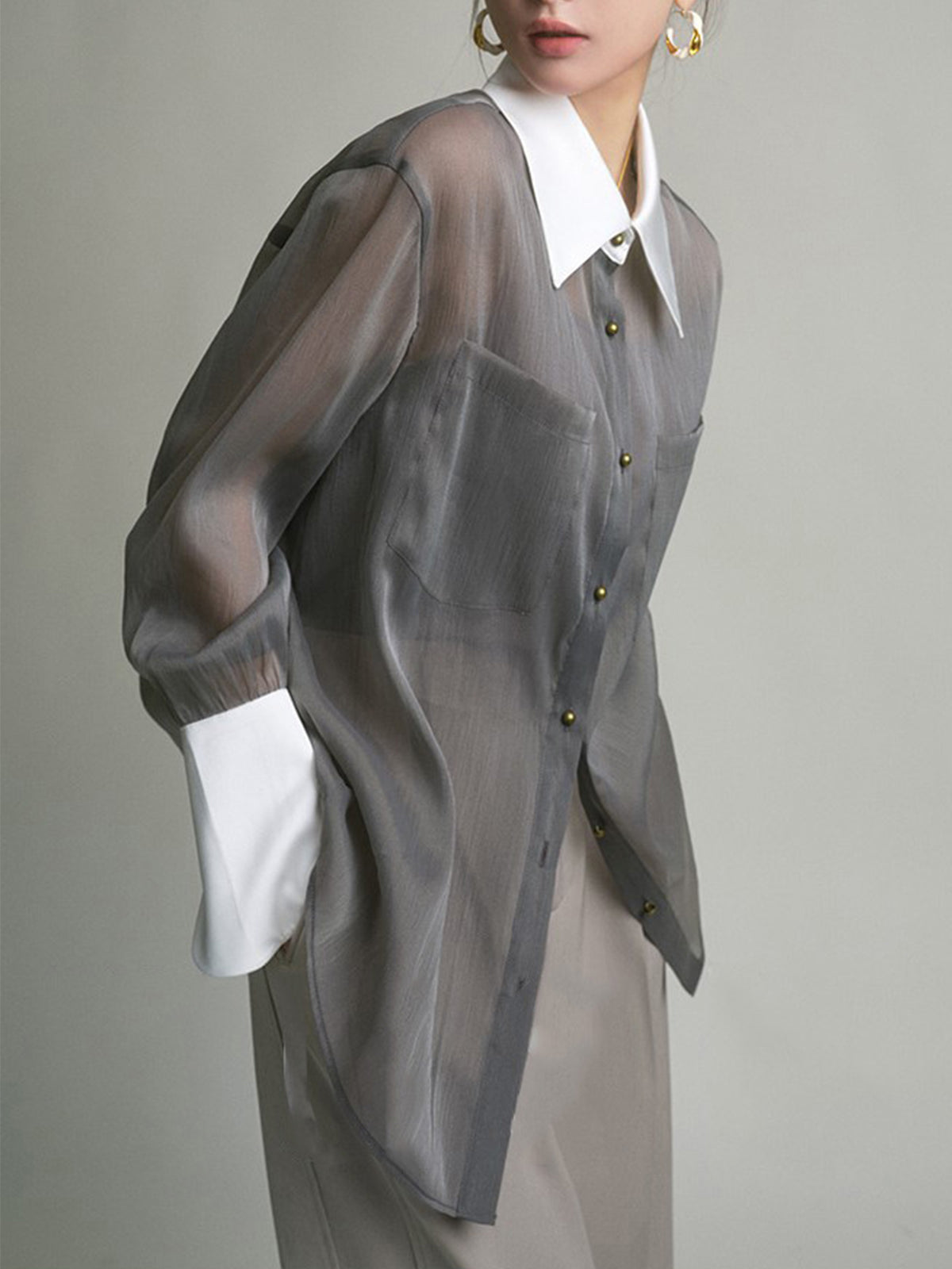 Yarı Şeffaf Rahat Görünüm Tişört ile Cami Üst