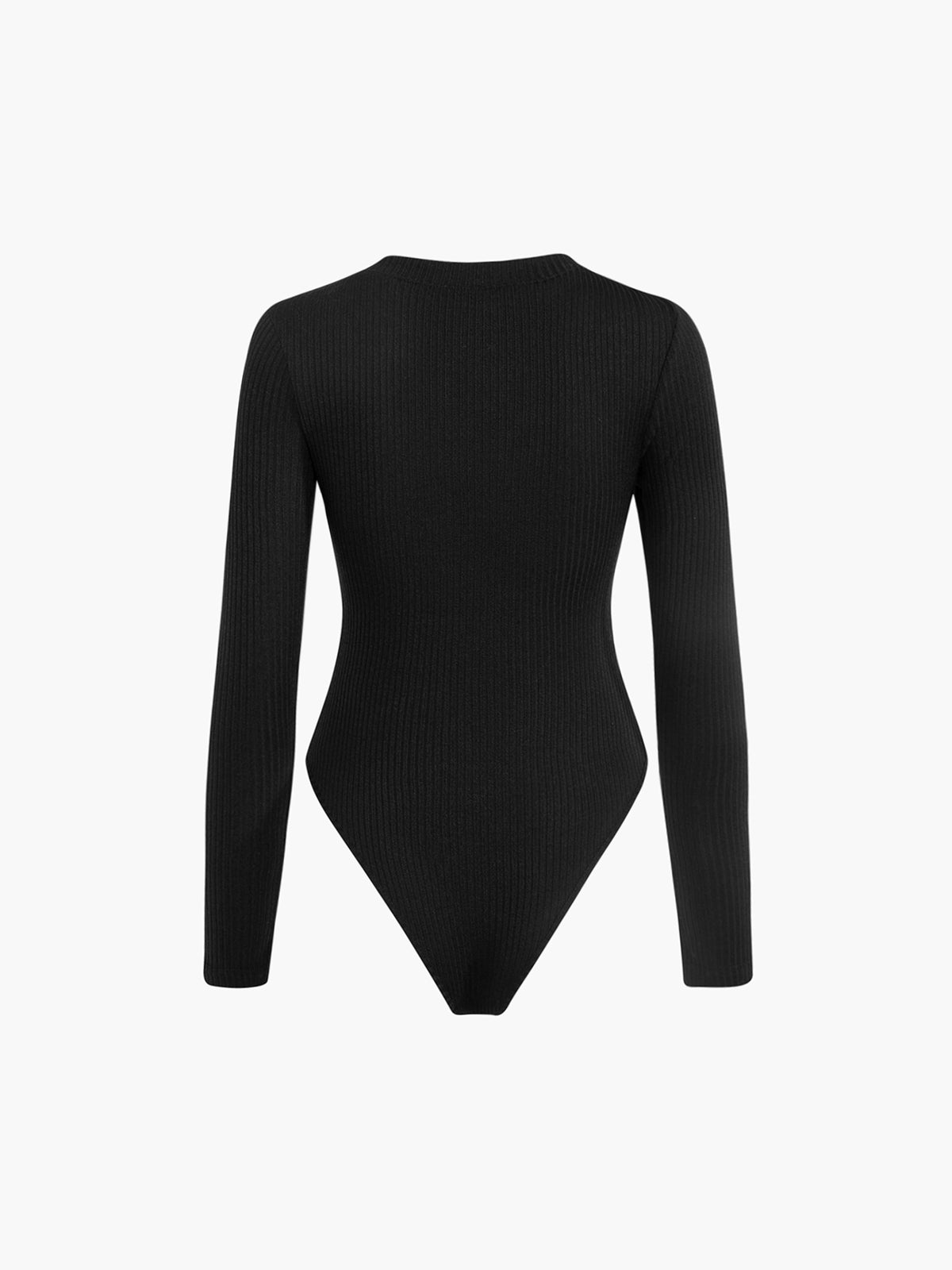 Düğme Kapamalı Rib Uzun Kollu Bodysuit