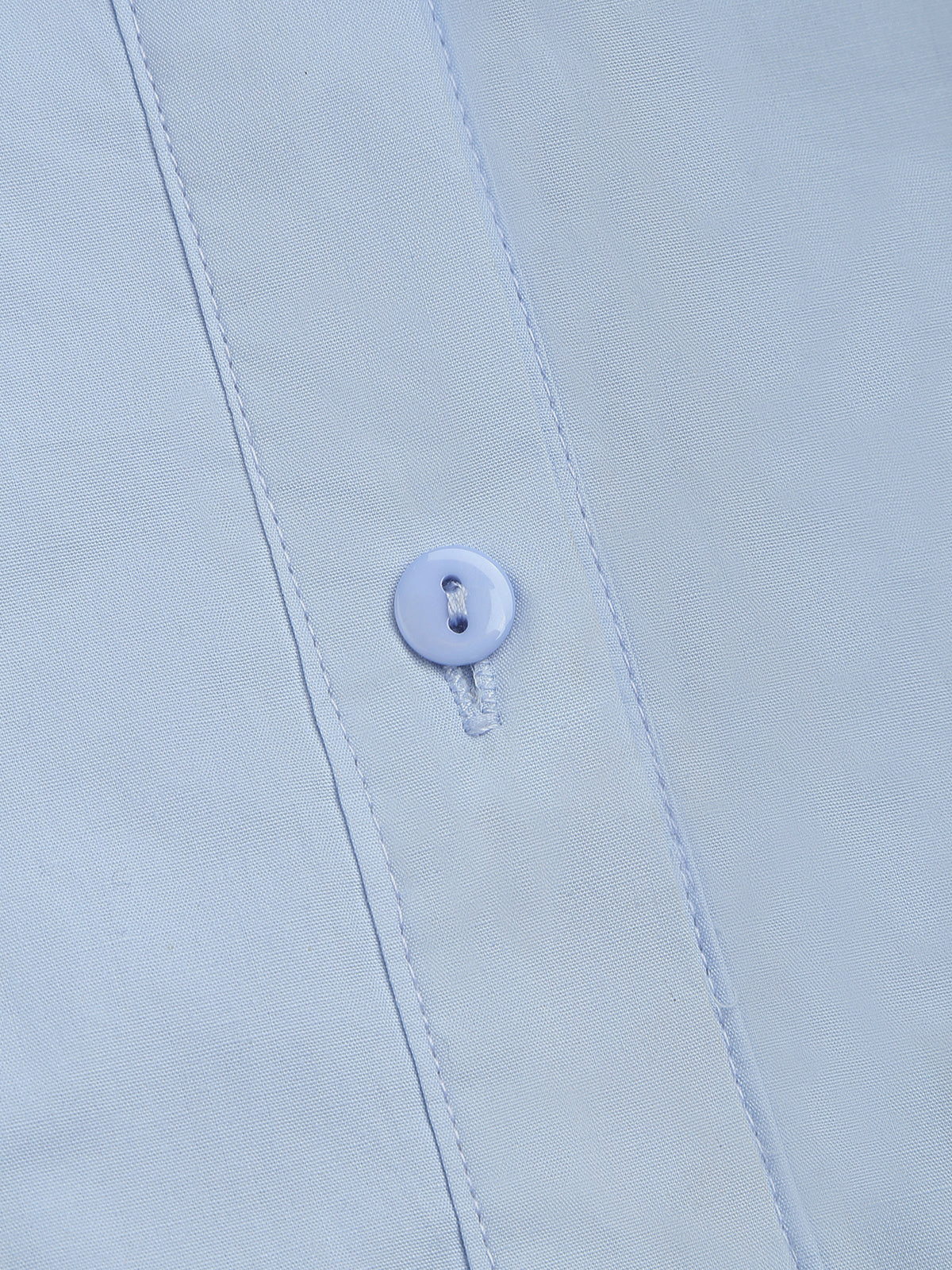 Bebek Mavisi Açık Yaka Çift Katmanlı Kısa Bluz