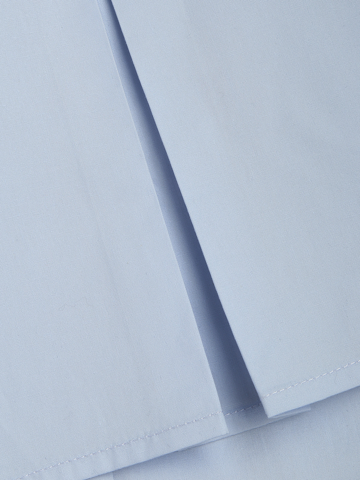 Bebek Mavisi Açık Yaka Çift Katmanlı Kısa Bluz