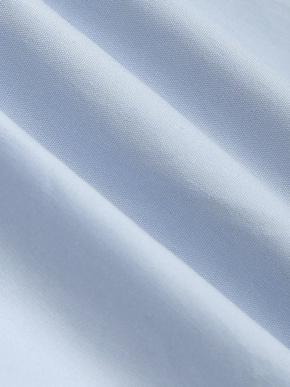 Bebek Mavisi Açık Yaka Çift Katmanlı Kısa Bluz