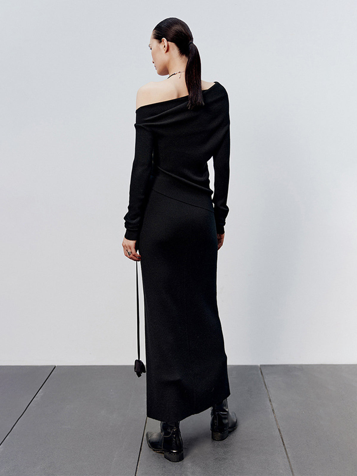 Karamel Renk Kesik Maxi Triko Etek